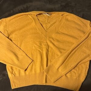 Zara Mustard V-Neck Sweater